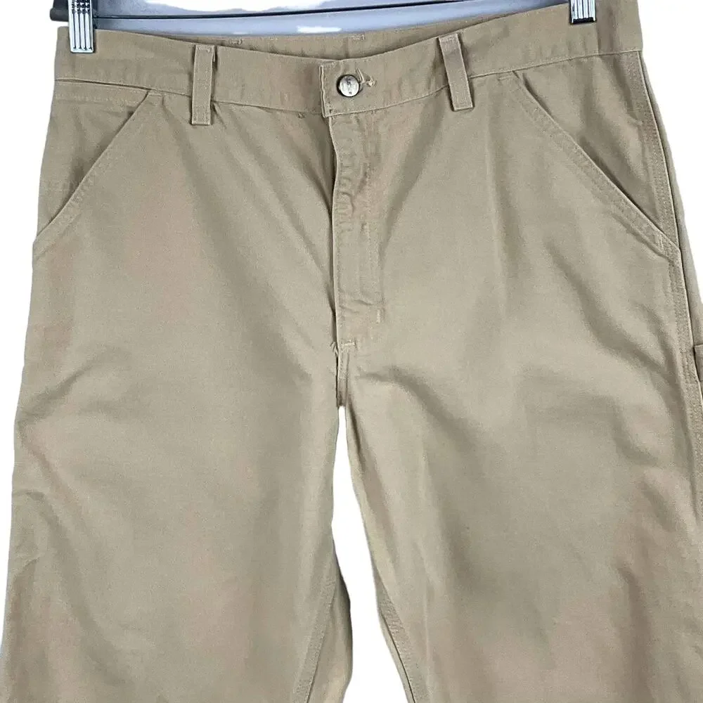 Carhartt B11 Washed Duck Work Pants Cargo Dark Khaki Tan Wet Pants size 36 x 30